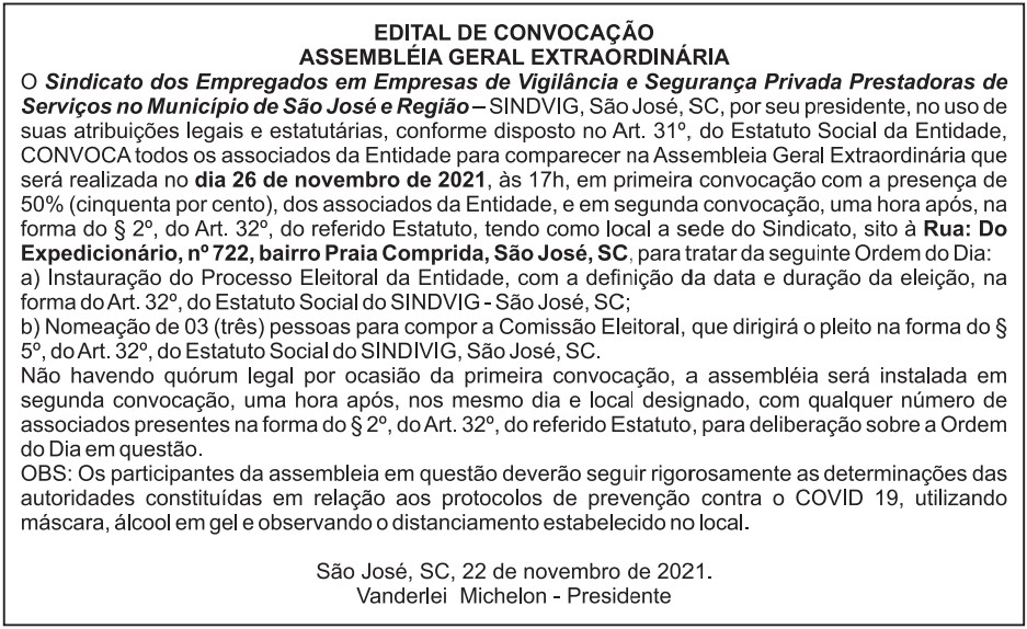 Eleição SINDVIG São José